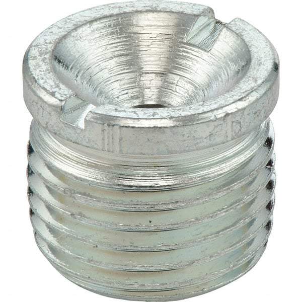 Umeta - Straight Head Angle, M6x1 Metric Steel Standard Grease Fitting - 7mm Hex, 24mm Overall Height, 6mm Shank Length, Zinc Plated Finish - Exact Tool & Supply