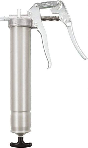 Umeta - Pistol Grip Grease Gun, Variable Pressure/Volume Link, 12" Hose and Coupler, Cartridge, Suction Fill & Loader Pump - 16 oz Capacity, 1/8 Thread Outlet, Cartridge, Suction Fill & Loader Pump - Exact Tool & Supply