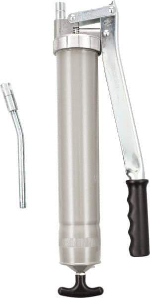 Umeta - Rigid Lever Grease Gun - 16 oz Capacity, 1/8 Thread Outlet, 17 Strokes per oz, Cartridge & Suction Fill - Exact Tool & Supply