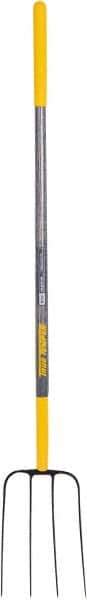 True Temper - Fork with 48" Handle with Grips - 8-1/4" Blade Width, 4 Tines, 12-1/2" Tine Length - Exact Tool & Supply