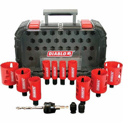Freud - Hole Saw Kits Minimum Saw Diameter (Inch): 7/8 Maximum Saw Diameter (Inch): 2-9/16 - Exact Tool & Supply