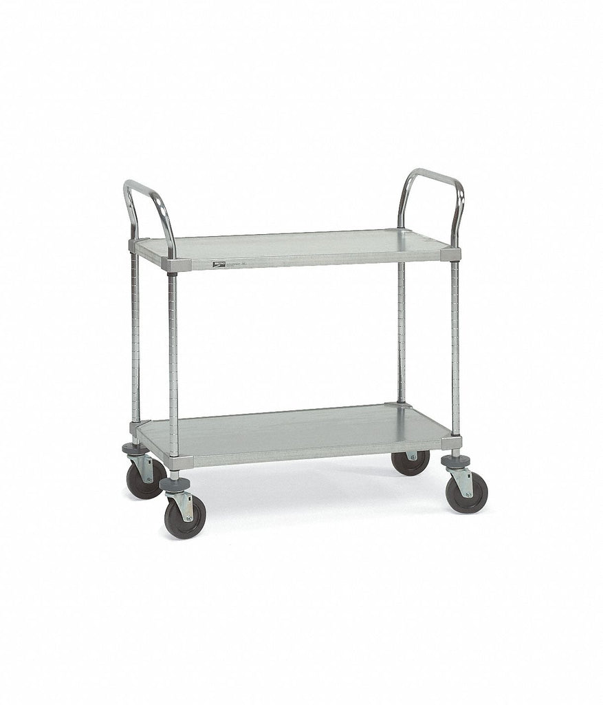 Steel Raised Handle Utility Cart, 600 lb. Load Capacity, Number of Shelves: 2