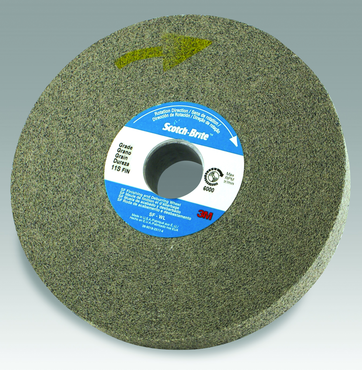 10 x 1 x 5" - 7SFIN Grade - Scotch-Brite™ Light Deburring Wheel - Exact Tool & Supply