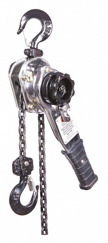 Lever Chain Hoist, 1500 lb. Load Capacity, 10 ft. Hoist Lift, 29/32" Hook Opening