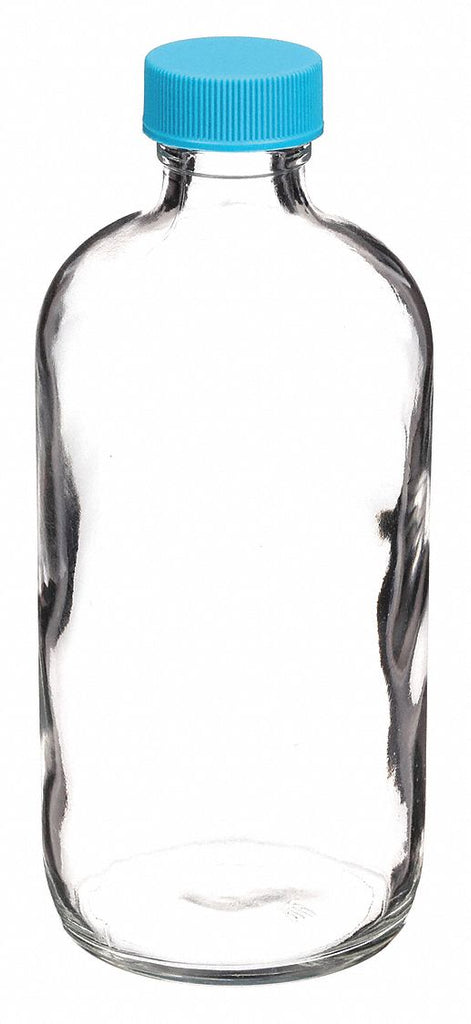 Narrow Mouth Boston Round Precleaned Bottle, Sampling, Glass, 120mL, Clear, 24 PK
