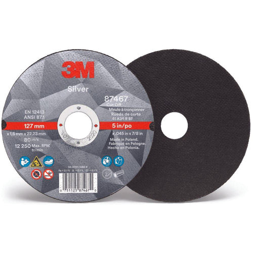3M Silver Cut-Off Wheel 87470 T27 6″ x .045″ × 7/8″ - Exact Tool & Supply
