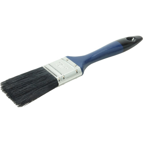 1-1/2″ Varnish Brush, Black China Bristle Fill, 2-1/4″ Trim Length, Blue Foam Handle - Exact Tool & Supply