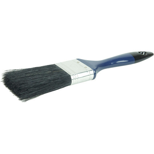 2″ Varnish Brush, Black China Bristle Fill, 3″ Trim Length, Blue Foam Handle - Exact Tool & Supply