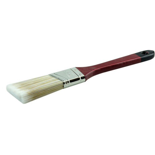 1-1/2″ Angled Sash Brush, Poly/Nylon Fill, 2-1/2″ Trim Length, Red Foam Handle - Exact Tool & Supply