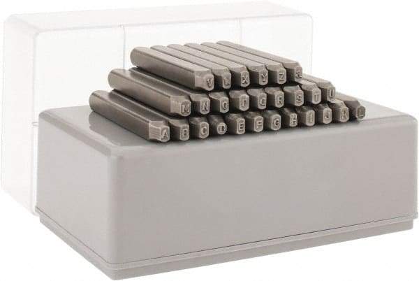 C.H. Hanson - 27 Piece, 3/32" Character Steel Stamp Set - Letters, Reverse - Exact Tool & Supply