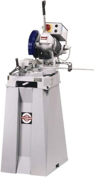 Dake - 1 Cutting Speed, 10" Blade Diam, Cold Saw - 44 RPM Blade Speed, Floor Machine, 1 Phase, Compatible with Ferrous/Non-Ferrous Material - Exact Tool & Supply