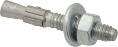 Red Head - 1/4" Diam, 1/4-20, 1-3/4" OAL, Grade 3, Wedge Expansion Concrete Anchor - Steel, Zinc Plated, 3/4" Thread Length, Tie Wire Head, 1/4" Drill - Exact Tool & Supply