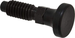 Gibraltar - 3/8-16, 3/4" Thread Length, 1/4" Max Plunger Diam, 0.25 Lb Init to 2 Lb Final End Force, Knob Handle Plunger - Delrin Knob, 0.94" Body Length, 3/4" Length Under Head/Shoulder, 0.19" Plunger Projection - Exact Tool & Supply