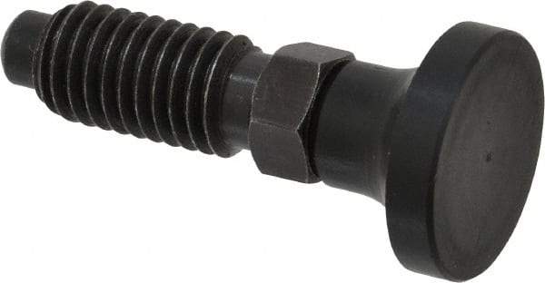 Gibraltar - 1/2-13, 1" Thread Length, 0.31" Max Plunger Diam, 0.5 Lb Init to 1.75 Lb Final End Force, Knob Handle Plunger - Delrin Knob, 1-1/4" Body Length, 1" Length Under Head/Shoulder, 1/4" Plunger Projection - Exact Tool & Supply