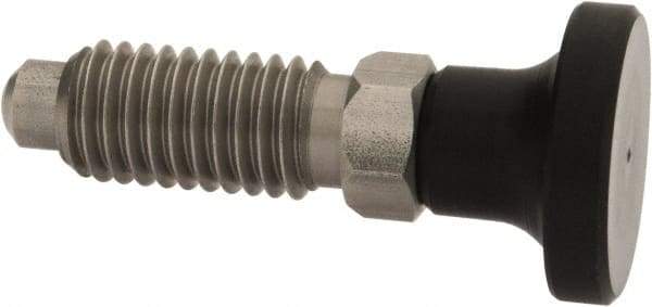 Gibraltar - 1/2-13, 1" Thread Length, 0.31" Max Plunger Diam, 0.5 Lb Init to 1.75 Lb Final End Force, Knob Handle Plunger - Delrin Knob, 1-1/4" Body Length, 1" Length Under Head/Shoulder, 1/4" Plunger Projection - Exact Tool & Supply
