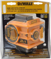DeWALT - 6 Piece, 1" to 2-1/8" Saw Diam, Door-Lock Installation Hole Saw Kit - Bi-Metal, Continuous Edge, Includes 2 Hole Saws - Exact Tool & Supply