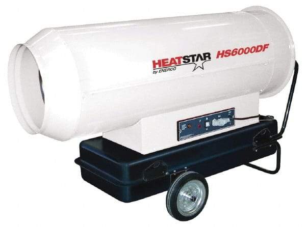 Heatstar - 610,000 BTU Rating, Diesel Forced Air Heater - 14,250 Sq Ft Max Heating Area, 35.6 Gal Capacity, Fuel with Diesel, Kerosene, JP-8 & Jet8 - Exact Tool & Supply