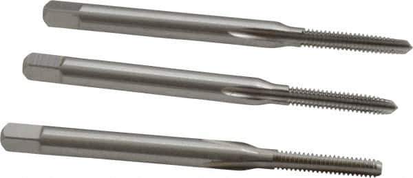 Cleveland - #3-48 UNC, 3 Flute, Bottoming, Plug & Taper, Bright Finish, High Speed Steel Tap Set - Right Hand Cut, 1-13/16" OAL, 1/2" Thread Length - Exact Tool & Supply