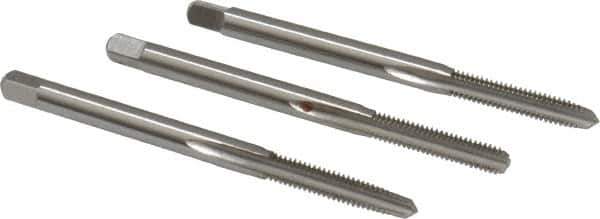 Cleveland - #5-44 UNF, 3 Flute, Bottoming, Plug & Taper, Bright Finish, High Speed Steel Tap Set - Right Hand Cut, 1-15/16" OAL, 0.31" Thread Length - Exact Tool & Supply
