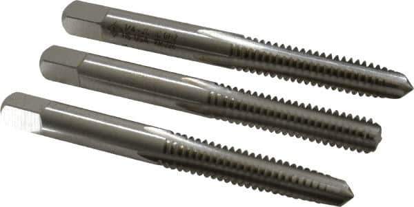 Cleveland - 1/4-20 UNC, 4 Flute, Bottoming, Plug & Taper, Bright Finish, High Speed Steel Tap Set - Right Hand Cut, 63.5mm OAL, 0.63" Thread Length - Exact Tool & Supply