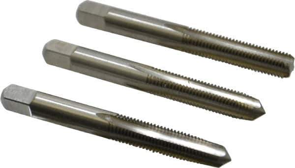 Cleveland - 5/16-24 UNF, 4 Flute, Bottoming, Plug & Taper, Bright Finish, High Speed Steel Tap Set - Right Hand Cut, 2-23/32" OAL, 0.69" Thread Length - Exact Tool & Supply