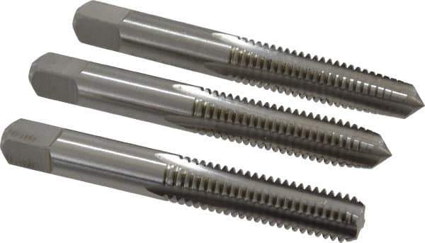 Cleveland - 3/8-16 UNC, 4 Flute, Bottoming, Plug & Taper, Bright Finish, High Speed Steel Tap Set - Right Hand Cut, 2.938" OAL, 3/4" Thread Length - Exact Tool & Supply