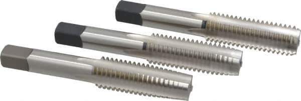 Cleveland - 5/8-11 UNC, 4 Flute, Bottoming, Plug & Taper, Bright Finish, High Speed Steel Tap Set - Right Hand Cut, 3-13/16" OAL, 1.09" Thread Length - Exact Tool & Supply