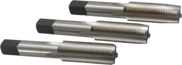 Cleveland - 11/16-16 UNF, 4 Flute, Bottoming, Plug & Taper, Bright Finish, High Speed Steel Tap Set - Right Hand Cut, 4.031" OAL, 1.09" Thread Length - Exact Tool & Supply