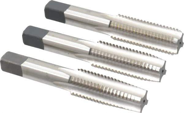 Cleveland - 3/4-10 UNC, 4 Flute, Bottoming, Plug & Taper, Bright Finish, High Speed Steel Tap Set - Right Hand Cut, 107.95mm OAL, 1.22" Thread Length - Exact Tool & Supply