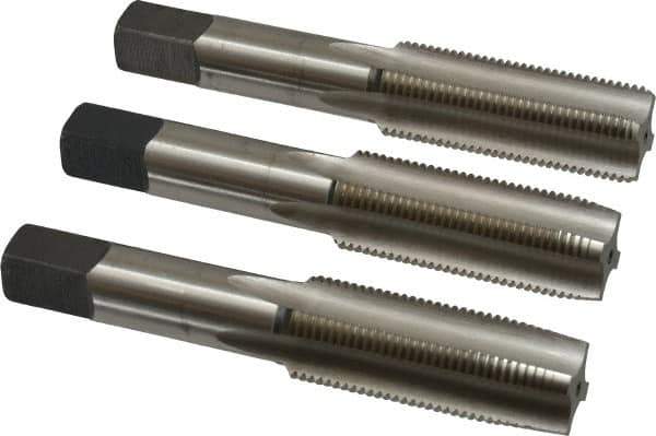 Cleveland - 3/4-16 UNF, 4 Flute, Bottoming, Plug & Taper, Bright Finish, High Speed Steel Tap Set - Right Hand Cut, 107.95mm OAL, 1.22" Thread Length - Exact Tool & Supply