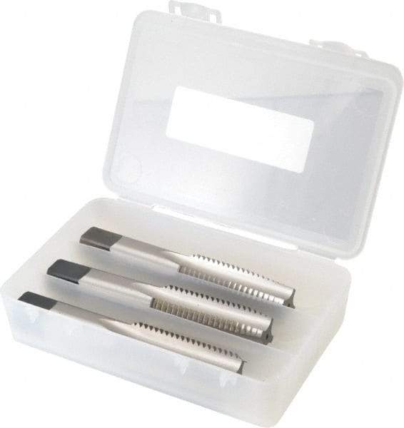 Cleveland - 7/8-9 UNC, 4 Flute, Bottoming, Plug & Taper, Bright Finish, High Speed Steel Tap Set - Right Hand Cut, 4-11/16" OAL, 2.22" Thread Length - Exact Tool & Supply