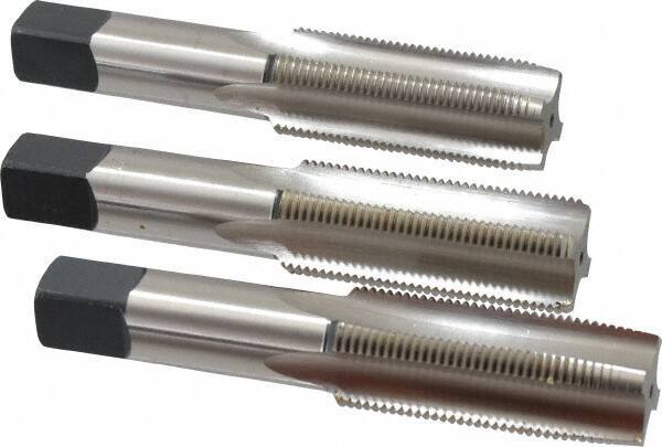 Cleveland - 1-14 UNS, 4 Flute, Bottoming, Plug & Taper, Bright Finish, High Speed Steel Tap Set - Right Hand Cut, 5-1/8" OAL, 2-1/2" Thread Length - Exact Tool & Supply