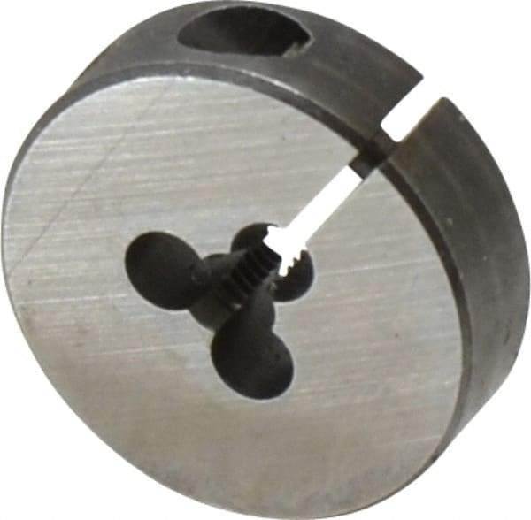 Cle-Line - #5-40 UNC Thread, 13/16" Outside Diam High Speed Steel Round Die - 1/4" Thick, Right Hand Thread, Adjustable - Exact Tool & Supply