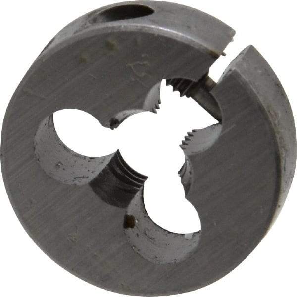 Cle-Line - 1/4-28 UNF Thread, 13/16" Outside Diam High Speed Steel Round Die - 1/4" Thick, Right Hand Thread, Adjustable - Exact Tool & Supply