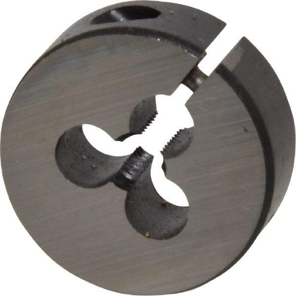 Cle-Line - #10-32 UNF Thread, 1" Outside Diam High Speed Steel Round Die - 3/8" Thick, Right Hand Thread, Adjustable - Exact Tool & Supply
