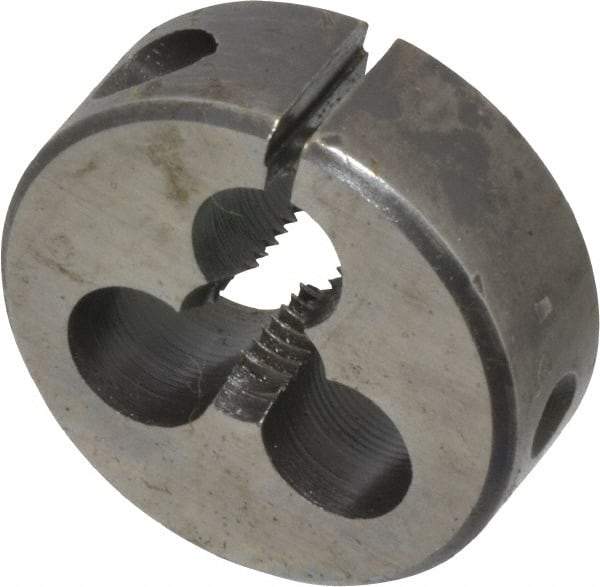 Cle-Line - 1/4-28 UNF Thread, 1" Outside Diam High Speed Steel Round Die - 3/8" Thick, Right Hand Thread, Adjustable - Exact Tool & Supply