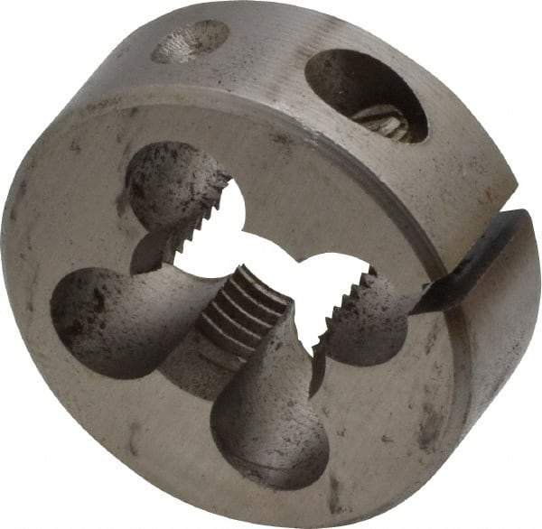 Cle-Line - 3/8-24 UNF Thread, 1" Outside Diam High Speed Steel Round Die - 3/8" Thick, Right Hand Thread, Adjustable - Exact Tool & Supply