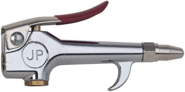 Value Collection - 90 Max psi High Volume Safety Nozzle Thumb Lever Blow Gun - 1/4 NPT, 1-7/16" Tube Length, Chrome Plated Zinc - Exact Tool & Supply