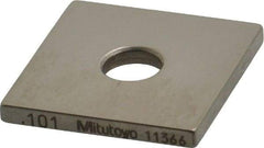 Mitutoyo - 0.101" Square Steel Gage Block - Accuracy Grade 0, Includes Certificate of Inspection - Exact Tool & Supply