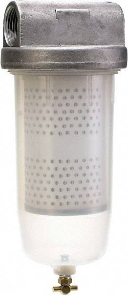 PRO-LUBE - 1 Inlet Size, 1 Outlet Size, 20 GPM, Pump Filter - 9.84 Long, 10 Micron Mesh, Polypropylene, Aluminium, Nylon, Paper and NBR - Exact Tool & Supply