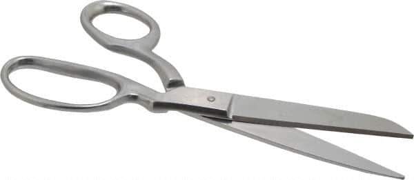 Heritage Cutlery - 3-1/2" LOC, 8-1/2" OAL Stainless Steel Standard Shears - Right Hand, Metal Bent Handle, For General Purpose Use - Exact Tool & Supply