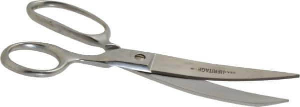 Heritage Cutlery - 3-1/2" LOC, 8" OAL Chrome Plated Standard Shears - Right Hand, Plastic Straight Handle, For Poultry Processing - Exact Tool & Supply