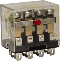 Square D - 1/2 hp at 120 Volt & 3/4 hp at 240 Volt, Electromechanical Plug-in General Purpose Relay - 10 Amp at 250 VAC, 4PDT, 24 VAC at 50/60 Hz - Exact Tool & Supply