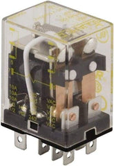 Square D - 1/2 hp at 240 Volt & 1/3 hp at 120 Volt, Electromechanical Plug-in General Purpose Relay - 10 Amp at 240 VAC, DPDT, 120 VAC at 50/60 Hz - Exact Tool & Supply