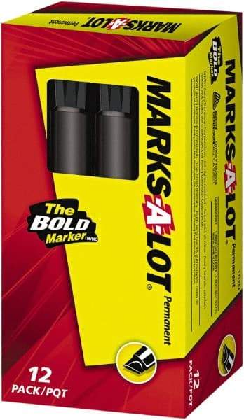 Marks-A-Lot - Brown, Green, Orange, Purple, Blue, Red, Black Permanent Marker - Chisel Tip, AP Nontoxic Ink - Exact Tool & Supply