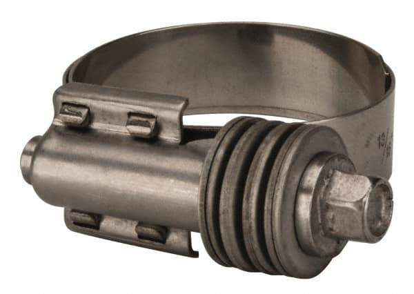 Value Collection - 13/16 to 1-3/4" Hose, 9/16" Wide x 0.6" Thick, Constant Torque Clamp - 13/16 to 1-3/4" Diam, Grade 301 & 410 Stainless Steel Screw - Exact Tool & Supply