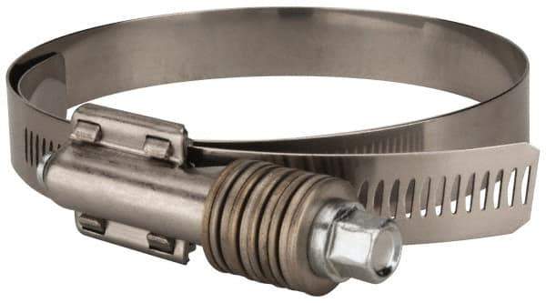 Value Collection - 3-3/4 to 4-5/8" Hose, 5/8" Wide x 0.7" Thick, Constant Torque Clamp - 3-3/4 to 4-5/8" Diam, Grade 304 Stainless Steel/Carbon Steel Screw - Exact Tool & Supply