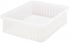 Quantum Storage - Clear Polypropylene Dividable Container - Stacking, 22-1/2" Long x 17-1/2" Wide x 6" High - Exact Tool & Supply