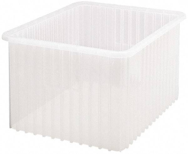 Quantum Storage - Clear Polypropylene Dividable Container - Stacking, 22-1/2" Long x 17-1/2" Wide x 12" High - Exact Tool & Supply