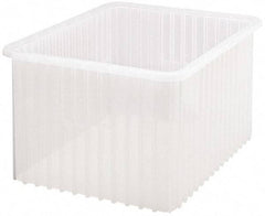 Quantum Storage - Clear Polypropylene Dividable Container - Stacking, 22-1/2" Long x 17-1/2" Wide x 12" High - Exact Tool & Supply